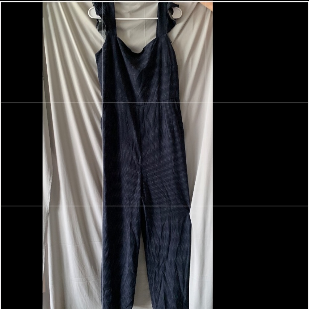 Jumpsuit with pinstripes